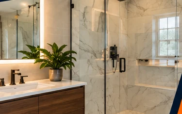 Contemporary remodeled bathroom